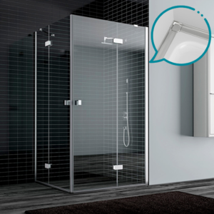 Pakduş Dizayn 110x110 cm 2 Sabit 2 Açılır Kapı Krom Kare Duşakabin