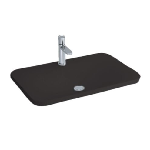Newarc Drop 65 cm Mat Siyah Tezgah Üstü Lavabo