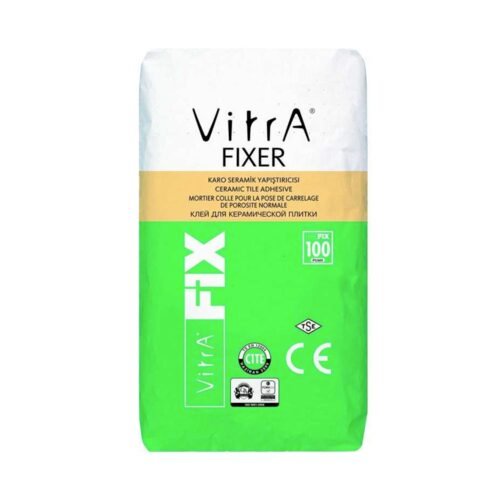 Vitra Fix Fixer Beyaz 25 kg Çimento Esaslı Standart Performanslı Kayma Yapmayan Çalışma Süresi Uzatılmış Yapıştırma Harcı