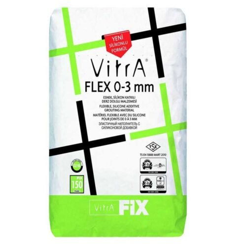 Vitra Fix Flex 0-3 mm Beyaz 5 kg Çimento Esaslı Yüksek Performanslı Elastik Silikon Katkılı İnce Dolgulu Derz Dolgu