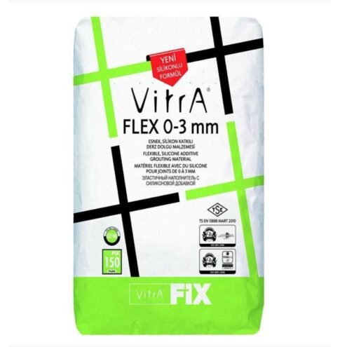 Vitra Fix Flex 0-3 mm Jasmin 5 kg Çimento Esaslı Yüksek Performanslı Elastik Silikon Katkılı İnce Dolgulu Derz Dolgu