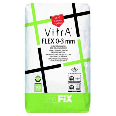 Vitra Fix Flex 0-3 mm Prestij Sarı 5 kg Çimento Esaslı Yüksek Performanslı Elastik Silikon Katkılı İnce Dolgulu Derz Dolgu