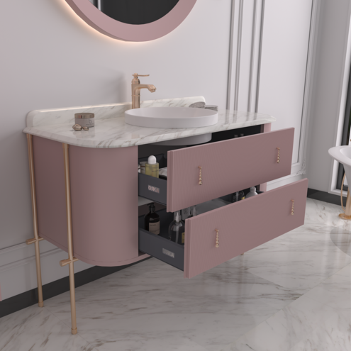 Orka Felice 127 cm Metal Ayaklı Lavabo Alt Dolabı