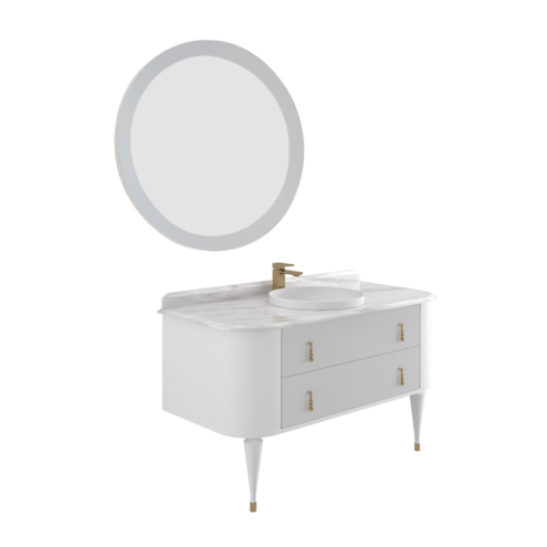 Orka Felice 140 cm Ahşap Ayaklı Banyo Dolabı