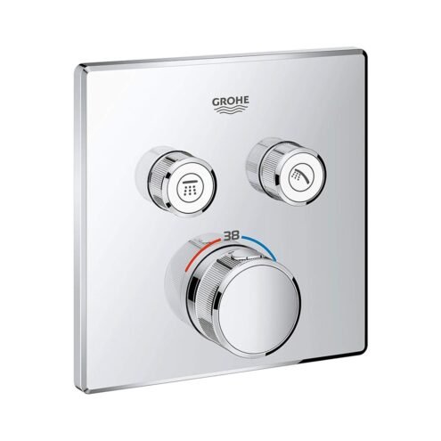 Grohe Grohtherm Smartcontrol Kare Çift Çıkışlı Ankastre Termostatik Banyo Bataryası