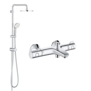 Grohe Grohtherm 800 Termostatik Banyo Bataryası ve Tempesta 200 Duş Sistemi