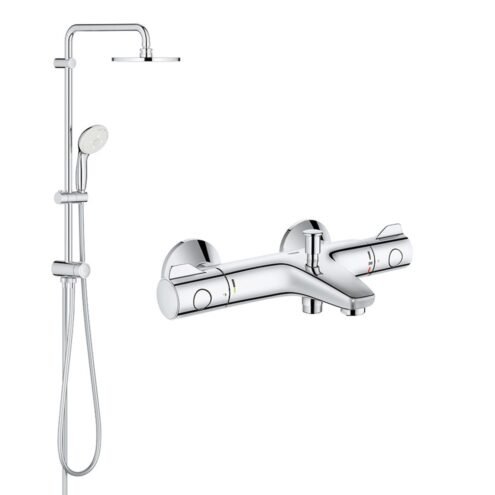 Grohe Grohtherm 800 Termostatik Banyo Bataryası ve Tempesta 200 Duş Sistemi