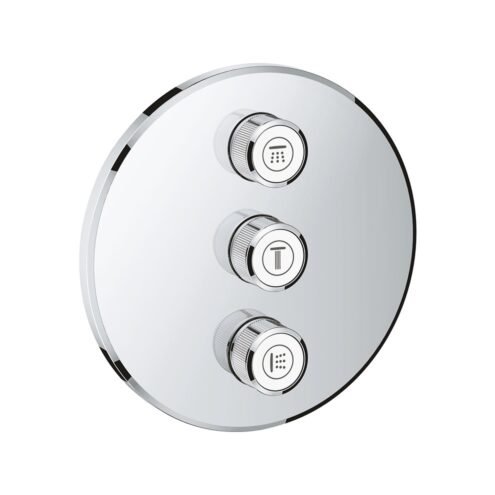 Grohe Grohtherm Smartcontrol Yuvarlak Üç Çıkışlı Akış Kontrollü Ankastre Banyo Bataryası