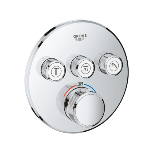 Grohe Grohtherm Smartcontrol Yuvarlak Üç Çıkışlı Ankastre Termostatik Banyo Bataryası (Outlet)