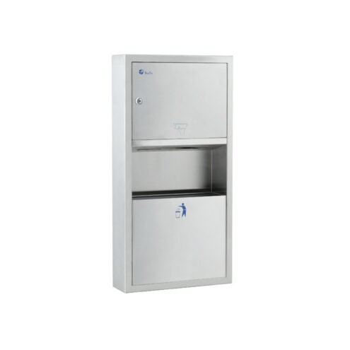 Xinda Sıvaüstü 200 Adet Z Kağıt Vericili Paslanmaz Çelik 8 lt Taşınabilir Çöp Kovası Seti