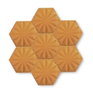 Dekozen Hexagon 15x17 cm Çiçek Tarçın Çatlak Sırlı El Yapımı Seramik