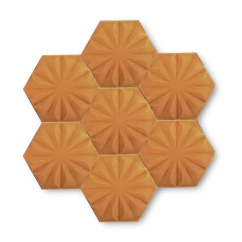 Dekozen Hexagon 15x17 cm Çiçek Tarçın Çatlak Sırlı El Yapımı Seramik