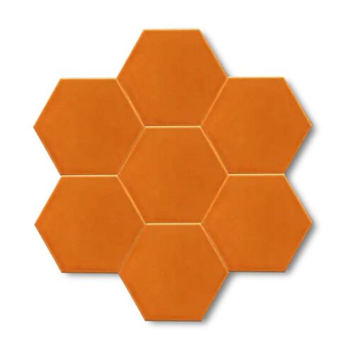 Dekozen Hexagon 15x17 cm Düz Tarçın Çatlak Sırlı El Yapımı Seramik