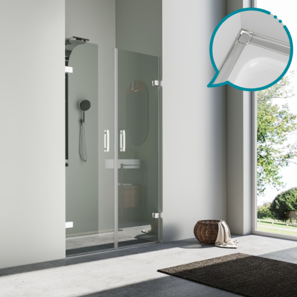 Pakduş Karizma 100 cm 2 Duvar Arası 2 Açılır Krom Duşakabin