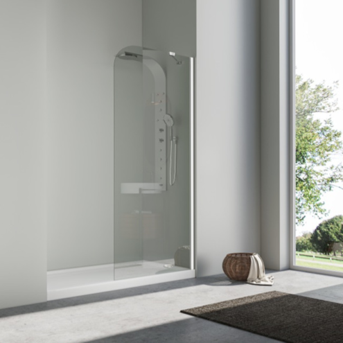 Pakduş Karizma 110 cm 1 Sabit Oval Köşe Mat Eloksal Dikdörtgen Duşakabin