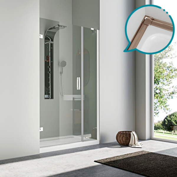 Pakduş Karizma 110 cm 2 Duvar Arası 1 Sabit 1 Açılır Bronz Duşakabin