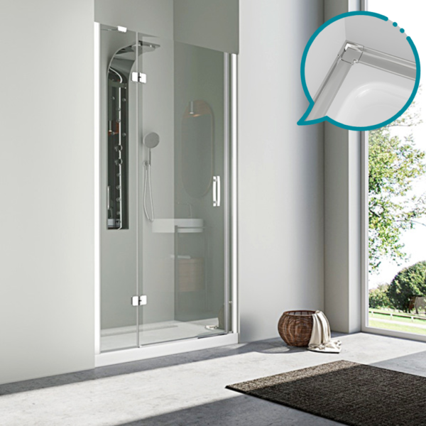 Pakduş Karizma 110 cm 1 Sabit 1 Açılır Krom Duşakabin