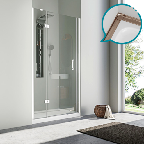 Pakduş Karizma 120 cm 1 Sabit 1 Açılır Bronz Duşakabin