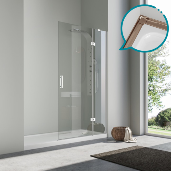 Pakduş Karizma 100 cm 1 Sabit 1 Açılır Bronz Dikdörtgen Duşakabin