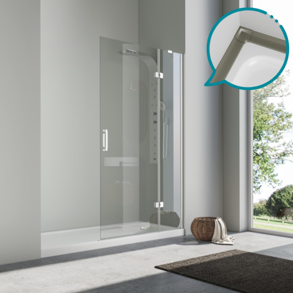 Pakduş Karizma 100 cm 1 Sabit 1 Açılır Kum Beji Dikdörtgen Duşakabin