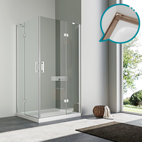 Pakduş Karizma 110x110 cm 2 Sabit 2 Açılır Bronz Duşakabin