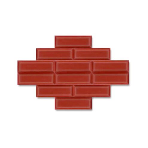 Dekozen Metro 7x21 cm Kırmızı Çatlak Sırlı El Yapımı Seramik