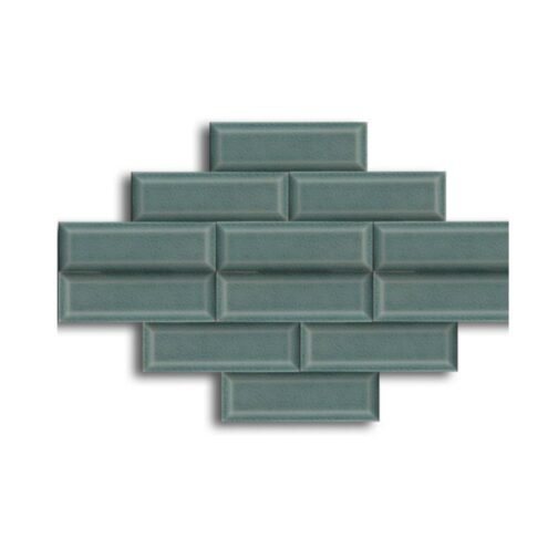 Dekozen Metro 7x21 cm Su Yeşili Çatlak Sırlı El Yapımı Seramik