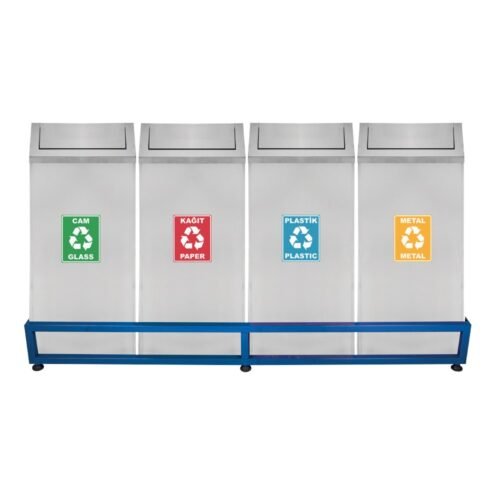MaxiFlow 430 Kalite Sallanır Kapak Dörtlü Geri Dönüşüm Atık Kovası