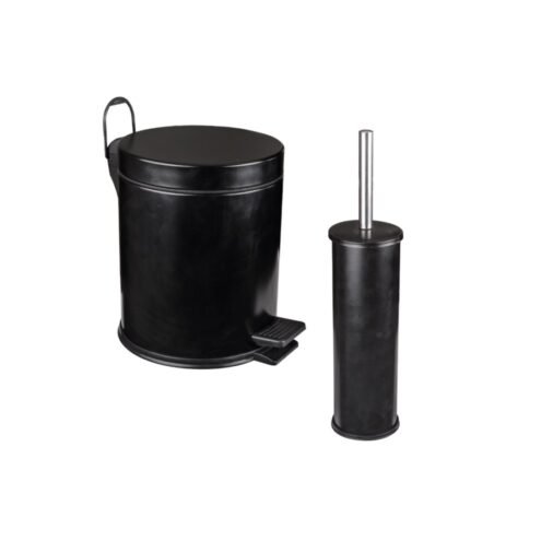 MaxiFlow Siyah Çöp Kovası ve Klozet Fırçası