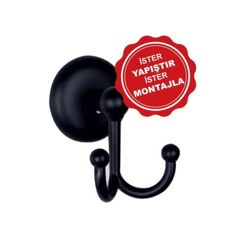 MaxiFlow Sarmaşık Black Bornoz Askılığı