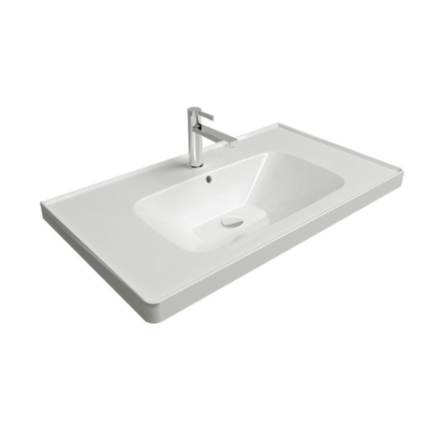 Newarc Newline Beyaz 100 cm Etajerli Lavabo