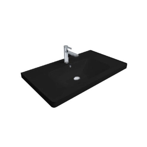 Newarc Newline 80 cm Parlak Siyah Lavabo