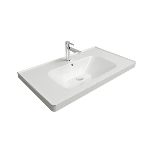 Newarc Newline 100 cm Beyaz Etajerli Lavabo