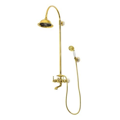 Newarc Pera Altın Banyo Bataryalı Duş Kolonu