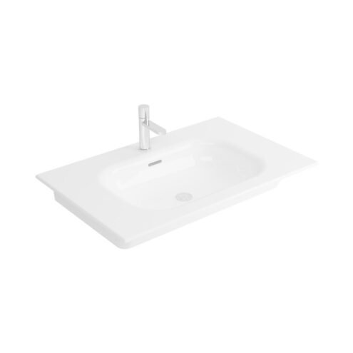 Newarc Natural 80 cm Beyaz Etajerli Lavabo