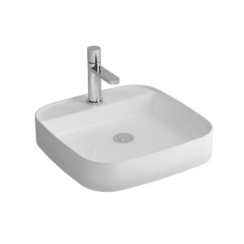 Newarc Loft 50 cm Beyaz Kare Tezgah Üstü Lavabo