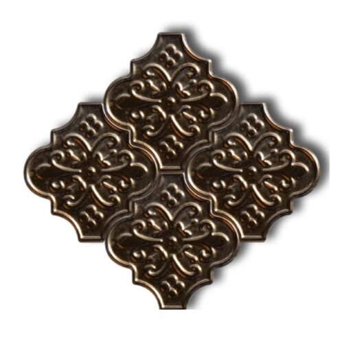 Dekozen Ottoman Çiçek 12x12 cm Metalik Bronz Çatlak Sırlı El Yapımı Seramik