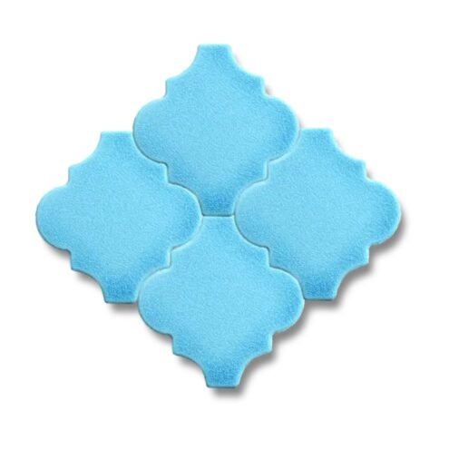 Dekozen Ottoman Düz 12x12 cm Turkuaz Çatlak Sırlı El Yapımı Seramik