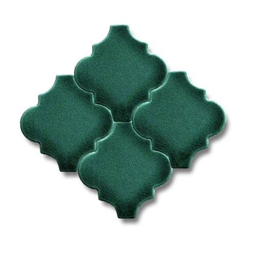 Dekozen Ottoman Düz 12x12 cm Zümrüt Yeşili Çatlak Sırlı El Yapımı Seramik