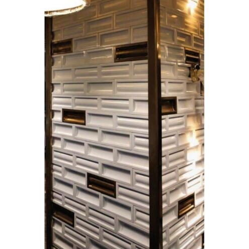 Dekozen Retro 8x24 cm Marble Black Gold El Yapımı Polimer Beton