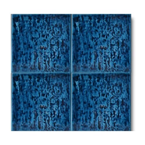 Dekozen Rustik Düz 13x13 cm Petrol Mavisi Çatlak Sırlı El Yapımı Seramik