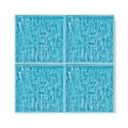 Dekozen Rustik Düz 13x13 cm Turkuaz Çatlak Sırlı El Yapımı Seramik