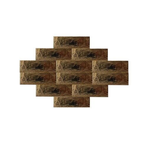 Dekozen Rustik 7x21 cm Metalik Bronz Çatlak Sırlı El Yapımı Seramik