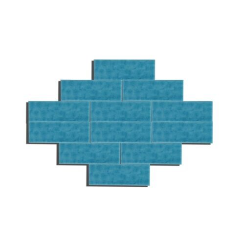 Dekozen Rustik 7x21 cm Turkuaz Çatlak Sırlı El Yapımı Seramik