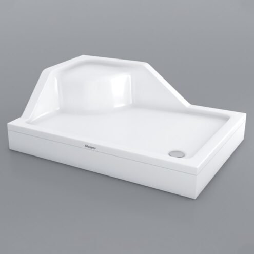 Shower Corner 130x80 cm Köşe Oturmalı Dikdörtgen Duş Teknesi