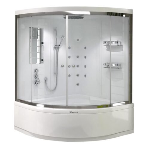 Shower Elegant 140x140 cm Oval Küvet Üzeri Kompakt Sistem