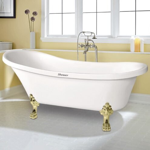 Shower Lioness 175x72 Gold Aslan Ayaklı Özel Küvet