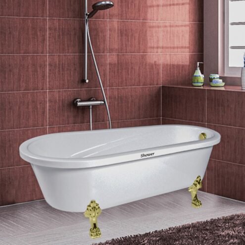 Shower Leopard 180x90x75 cm Gold Aslan Ayaklı Özel Küvet