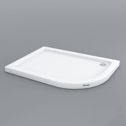 Shower Allison 110x70 cm Flat Asimetrik Duş Teknesi