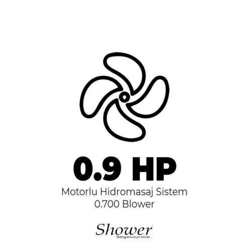 Shower Hidromasaj 0.9 HP 0.700 Blower Motorlu Sistem